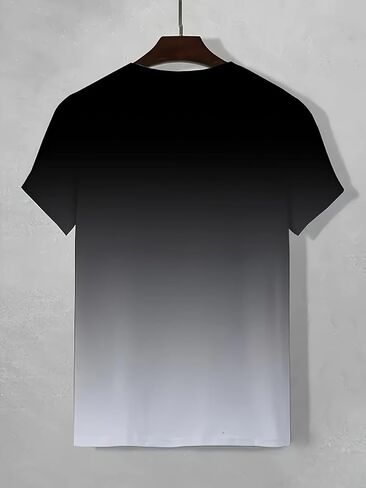 Mens Gradient Color T Shirt Short Sleeve Casual Slim Fit Soft Touch Crewneck Top for Daily Wear Street Style Travel in Saudi Arabia