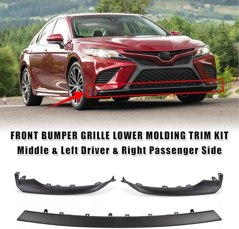 Complete Front Bumper Cover Kit Compatible with 2018 2019 2020 Toyota Camry SE/XSE Sedan Bumper Cover With Upper&Lower Grille Assembly 12pcs Body Kit Replacement in Kuwait