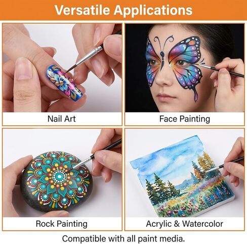60 Pcs Tiny Detail Paint Brushes #0#00#000 Fine Tip Paints Brush Fine Paint Brushes Set with 3 Sizes Liner Brush for Crafts Watercolor Acrylics Oil Tempera Face Painting in Saudi Arabia