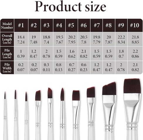10PCS Paint Makeup Brushes, Face Paint Brushes, Acrylic Paints Brush Set for Face Body Painting, Suit for Valentine Chrismas Halloween Cosplay Party Arty Stage Makeup in Saudi Arabia