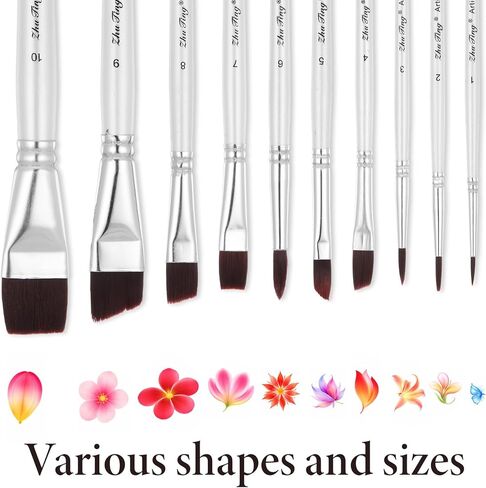 10PCS Paint Makeup Brushes, Face Paint Brushes, Acrylic Paints Brush Set for Face Body Painting, Suit for Valentine Chrismas Halloween Cosplay Party Arty Stage Makeup in Saudi Arabia