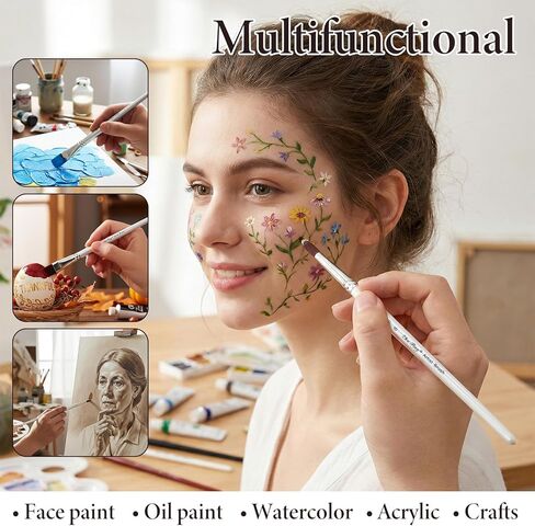 10PCS Paint Makeup Brushes, Face Paint Brushes, Acrylic Paints Brush Set for Face Body Painting, Suit for Valentine Chrismas Halloween Cosplay Party Arty Stage Makeup in Saudi Arabia