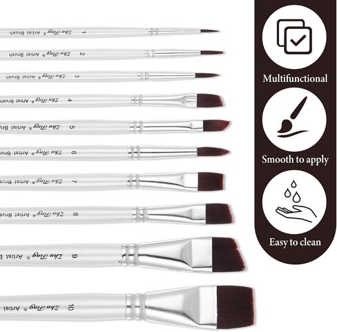 10PCS Paint Makeup Brushes, Face Paint Brushes, Acrylic Paints Brush Set for Face Body Painting, Suit for Valentine Chrismas Halloween Cosplay Party Arty Stage Makeup in Saudi Arabia