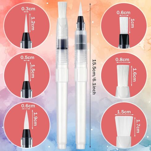 24 Pcs Watercolor Brush Pens Set Refillable Watercolor Paint Pens Includes Pointed and Flat Tip Styles for Artists Adults Beginners Leakproof Brush Tips for Blending Calligraphy Coloring Art in Saudi Arabia