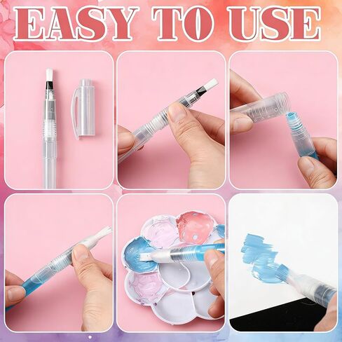 24 Pcs Watercolor Brush Pens Set Refillable Watercolor Paint Pens Includes Pointed and Flat Tip Styles for Artists Adults Beginners Leakproof Brush Tips for Blending Calligraphy Coloring Art in Saudi Arabia