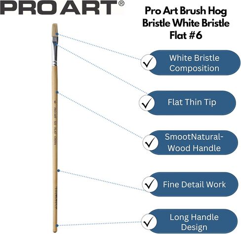 Pro Art Brush White Bristle Flat #6 in Saudi Arabia