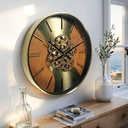 ساعة الحائط ذات التروس المتحركة الحقيقية مقاس 22 بوصة من THE GEARS CLOCK خط السويد ستوكهولم (22 بوصة (55 سم)) in Kuwait