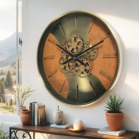 ساعة الحائط ذات التروس المتحركة الحقيقية مقاس 22 بوصة من THE GEARS CLOCK خط السويد ستوكهولم (22 بوصة (55 سم)) in Kuwait