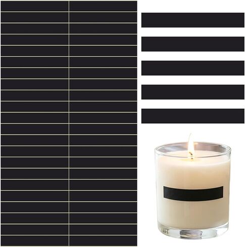 42 قطعة من ملصقات مهاجم المباراة السوداء، ملصقات أوراق مهاجم لاصقة مستطيلة مقاس 2.36 سم، لوازم أوراق ورقية للشموع، مدفأة، حامل مطابقة، زجاجات، حاويات، برطمانات in Kuwait