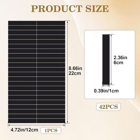 42 قطعة من ملصقات مهاجم المباراة السوداء، ملصقات أوراق مهاجم لاصقة مستطيلة مقاس 2.36 سم، لوازم أوراق ورقية للشموع، مدفأة، حامل مطابقة، زجاجات، حاويات، برطمانات in Kuwait
