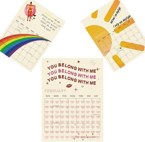 2026 Lyric Calendar TS, Taylor Calendar with Song Lyrics, 12 Monthly Calendar Planner, Music Lover Gifts in Saudi Arabia