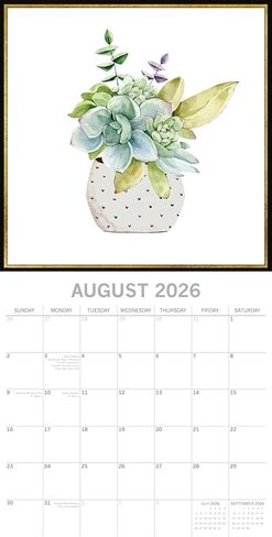 تقويم حائط مربع لمدة 16 شهرًا من The Gifted Stationery - عمل فني عصاري ومخطط حائط 2026 - يتضمن 180 ملصقًا تذكيرًا لتقويم 2026 - 12 × 12 بوصة، سبتمبر 2025 - ديسمبر 2026 in Saudi Arabia