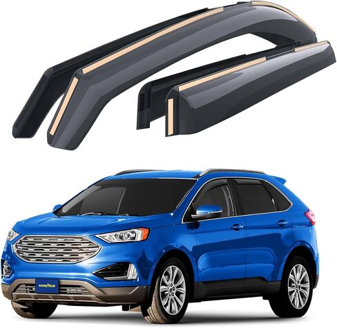 عاكسات النوافذ داخل القناة مقاومة للكسر من Goodyear متوافقة مع Ford Edge 2015-2024، واقيات المطر، أقنعة النوافذ للسيارات، ملحقات السيارة، 4 قطع - GY003464 in Kuwait