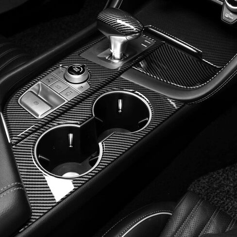 Cnaurda 1 Piece Carbon Fiber Pattern Car Central Gear Shift Panel Cover Interior Trim Compatible with Genesis G70 2019-2025 Accessories in Kuwait