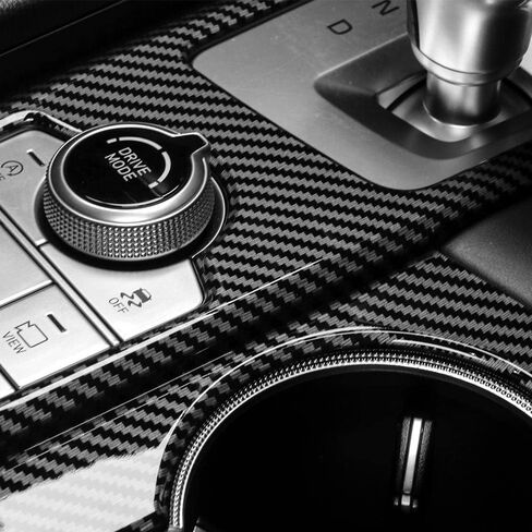 Cnaurda 1 Piece Carbon Fiber Pattern Car Central Gear Shift Panel Cover Interior Trim Compatible with Genesis G70 2019-2025 Accessories in Kuwait