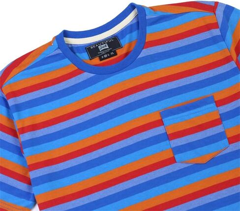 Men's Striped T-Shirt Collection - Casual & Comfortable Cotton Tees, Variety of Colors in Saudi Arabia