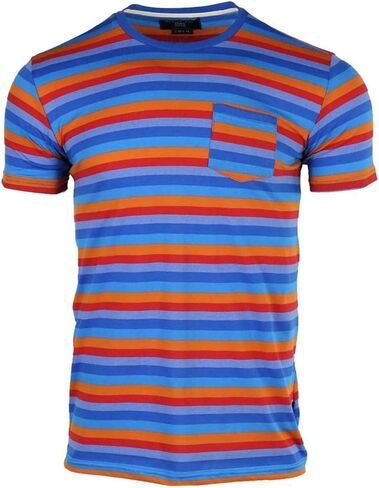 Men's Striped T-Shirt Collection - Casual & Comfortable Cotton Tees, Variety of Colors in Saudi Arabia