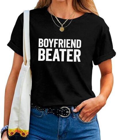 تي شيرت Boyfriend Beater تي شيرت مضحك لعيد الحب Girlfriend Merch قمصان للجنسين مطبوع عليها حروف بأكمام قصيرة ورسومات تي شيرت in Saudi Arabia