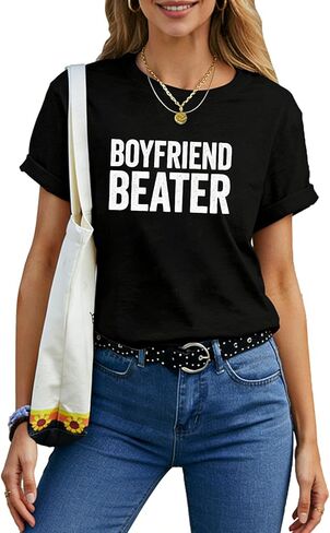تي شيرت Boyfriend Beater تي شيرت مضحك لعيد الحب Girlfriend Merch قمصان للجنسين مطبوع عليها حروف بأكمام قصيرة ورسومات تي شيرت in Saudi Arabia