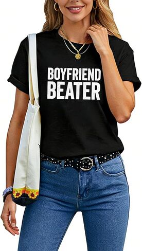 تي شيرت Boyfriend Beater تي شيرت مضحك لعيد الحب Girlfriend Merch قمصان للجنسين مطبوع عليها حروف بأكمام قصيرة ورسومات تي شيرت in Saudi Arabia