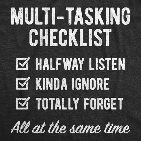 Mens Funny T Shirts Multi Tasking Checklist Sarcastic Joke Themed Tee for Men in Saudi Arabia