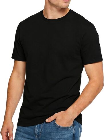 تي شيرت رجالي من KikizYe بأكمام قصيرة من القطن ورقبة دائرية in Kuwait