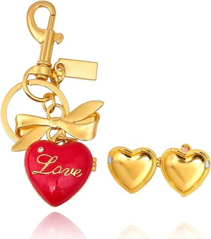 Heart Bag Charms Keyring - Cute Elegant Purse Charm for Handbags - Bag Car Keychain Accessories for Women Gifts in Kuwait