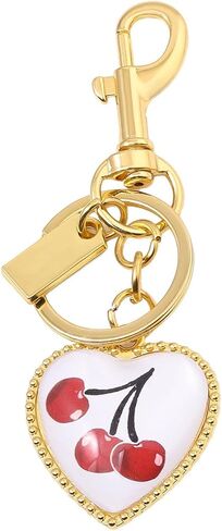 Heart Bag Charms Keyring - Cute Elegant Purse Charm for Handbags - Bag Car Keychain Accessories for Women Gifts in Saudi Arabia