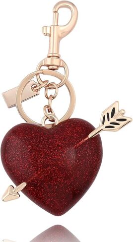 Heart Bag Charms Keyring - Cute Elegant Purse Charm for Handbags - Bag Car Keychain Accessories for Women Gifts in Saudi Arabia