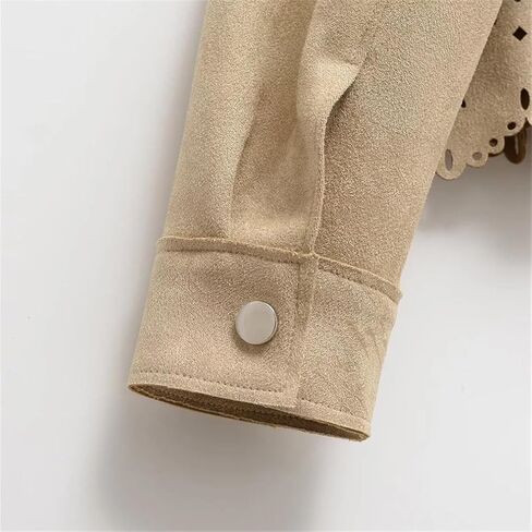 Women's Casual Vintage Style Hollow Top Turn-Down Collar Single Breasted Coats in Saudi Arabia