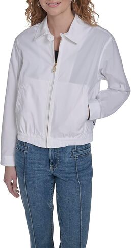 Nautica Women's Long Sleeve Cotton Collared Zip Front Jacket in Saudi Arabia