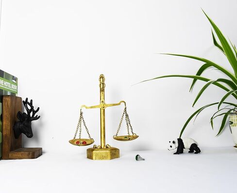 Owlgift Vintage Gold “Scale of Justice" Jewelry Stand – Iron Metal Jewelry Holder, 6.7″ W × 9.5″ H × 3.1″ D – Antique Law Decor Gift for Lawyer, Judge, Auctioneer, Justice Symbol Accent Piece in Saudi Arabia