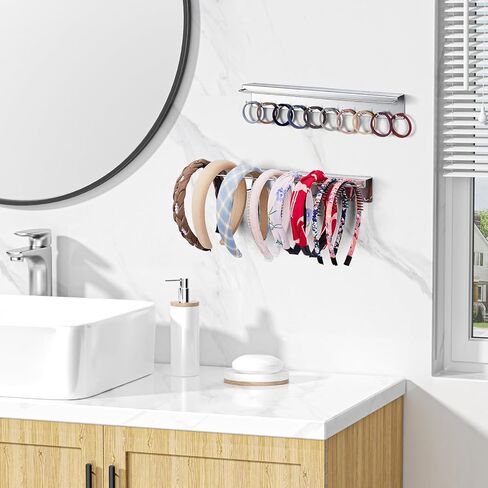 قطعتان من حامل القلادة على الحائط، منظم المجوهرات المعلقة، حامل النظارات الشمسية، عرض منظم القلادة مع 20 خطافًا للمجوهرات لتخزين نظارات السوار والقلائد، فضي in Kuwait