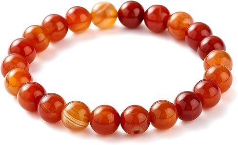 8mm Natural Gemstone Beaded Bracelet for Women, Dainty Round Crystal Stretch Bracelets, Spiritual Healing & Calming Stone Jewelry Gift in Saudi Arabia