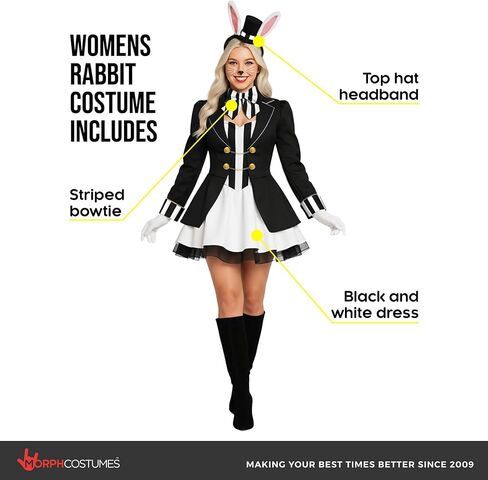 Morph Wonderous White Rabbit Costume Womens,Bunny Costume Women, Bunny Costume Adult, Halloween Costumes For Women in Saudi Arabia