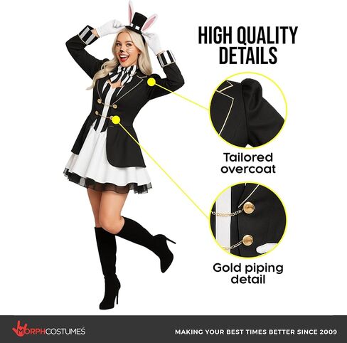 Morph Wonderous White Rabbit Costume Womens,Bunny Costume Women, Bunny Costume Adult, Halloween Costumes For Women in Saudi Arabia