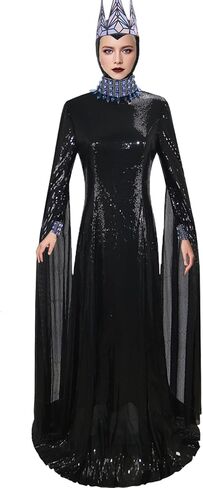 PAINEOMN Evil Queen Costume Women Princess Snow Stepmother Cosplay Outfits Adult Halloween Queen Costume Gown Dress in Kuwait
