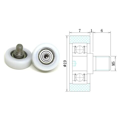 4pcs OD19 X W7 X M5 External Thread BS62624-8C9L10M6 Stainless Steel Screw Bearing Roller Door in Saudi Arabia