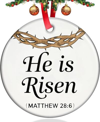 زينة شجرة عيد الفصح، لقد قام بحلي عيد الفصح لشجرة دينية من السيراميك المسيحي علامة تذكار معلقة زخرفة زنبركية للأم والنساء ديكورات عطلة كنيسة عيد الفصح in Kuwait