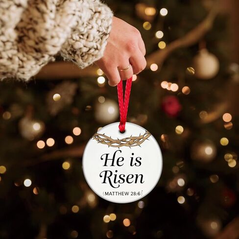 زينة شجرة عيد الفصح، لقد قام بحلي عيد الفصح لشجرة دينية من السيراميك المسيحي علامة تذكار معلقة زخرفة زنبركية للأم والنساء ديكورات عطلة كنيسة عيد الفصح in Kuwait