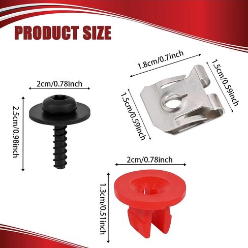 30PCS T30 Engine Splash Shield Guard Undertray Cover Screws Bolt Nut Clip Kit, Car Engine Screws, Engine Splash Shield Retainers Compatible with Ford Escape Explorer C-Max Lincoln Mondeo in Saudi Arabia