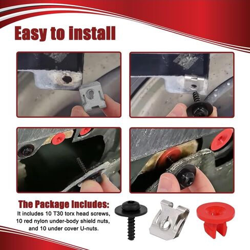 30PCS T30 Engine Splash Shield Guard Undertray Cover Screws Bolt Nut Clip Kit, Car Engine Screws, Engine Splash Shield Retainers Compatible with Ford Escape Explorer C-Max Lincoln Mondeo in Saudi Arabia