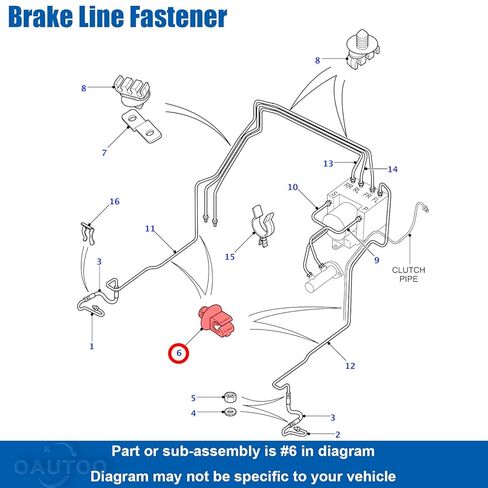 OAUTOO 10pcs Brake Line Fastener Clip for Land Rover NTC9543L Discovery Defender, for Ford W700930-S300 C-Max Contour Escape Focus Transit Connect MKC Cougar Mystique in Saudi Arabia