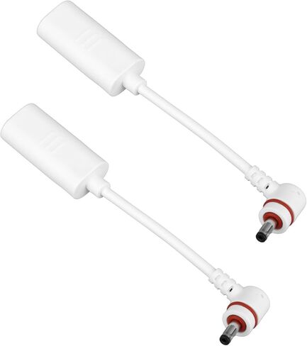 2pcs USB-C to Barrel Plug Adapter, USB C & DC3.5 Adapter Connect Jack Solar Panels to Barrel Plug in House Door Cameras Battery Charger Outdoor Accessories Wear-Resistant & Practical (White) in Saudi Arabia