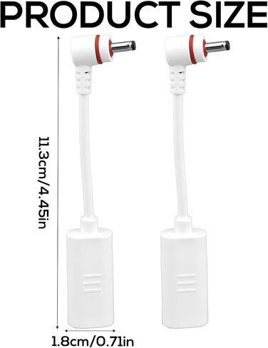 2pcs USB-C to Barrel Plug Adapter, USB C & DC3.5 Adapter Connect Jack Solar Panels to Barrel Plug in House Door Cameras Battery Charger Outdoor Accessories Wear-Resistant & Practical (White) in Saudi Arabia