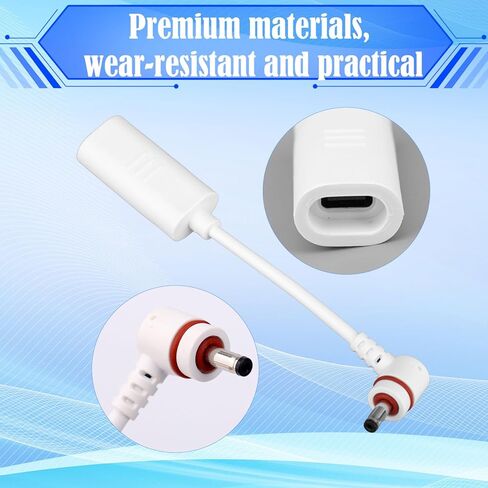 2pcs USB-C to Barrel Plug Adapter, USB C & DC3.5 Adapter Connect Jack Solar Panels to Barrel Plug in House Door Cameras Battery Charger Outdoor Accessories Wear-Resistant & Practical (White) in Saudi Arabia