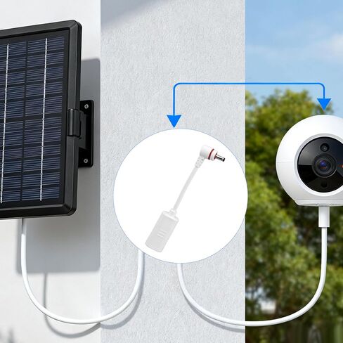 2pcs USB-C to Barrel Plug Adapter, USB C & DC3.5 Adapter Connect Jack Solar Panels to Barrel Plug in House Door Cameras Battery Charger Outdoor Accessories Wear-Resistant & Practical (White) in Saudi Arabia