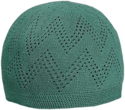 Kufi Hat for Men, Islamic Muslim Prayer Cap, Breathable Cotton Skull Cap, Traditional Taqiyah Takke, Crochet Cap in Saudi Arabia