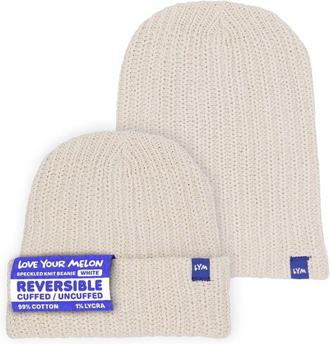 قبعة Love Your Melon للرجال والنساء، قبعة صغيرة ذات أساور جلدية، قبعات شتوية، قبعات صغيرة للجنسين، 100% قطن متماسكة دافئة in Kuwait