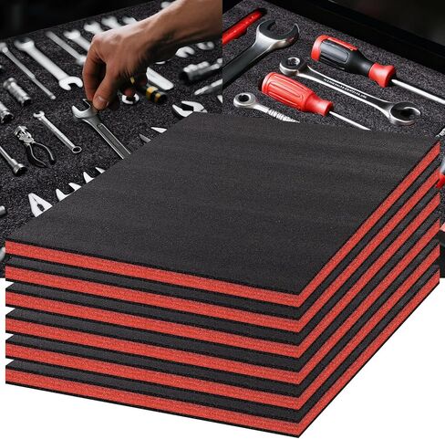 رغوة صندوق الأدوات، 2 حزمة 48 × 24 × 2 بوصة، إدراجات إسفنجية للحالات، أوراق تخزين من البولي إيثيلين قابلة للقطع لصندوق الأدوات الصلب، تخزين صندوق أدوات الكاميرا للدرج، إدراج ظل الأداة in Kuwait